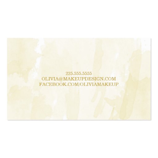 Gold Watercolor & Glitter Business Cards (back side)