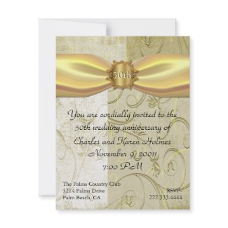 Gold Wedding Anniversary Invitation invitation