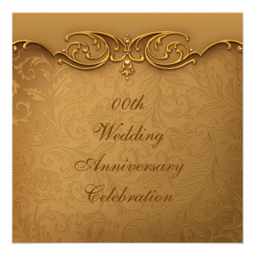 Gold Wedding Anniversary Party Invitation