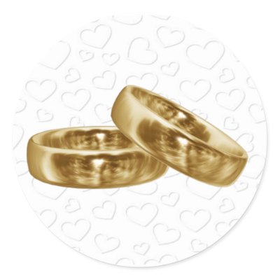 Gold Wedding Band on Gold Wedding Band Stickers From Zazzle Com