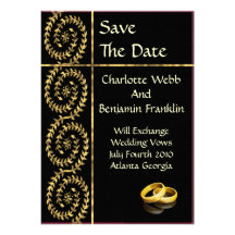 Gold Wedding Bands Invitation / Save The Date