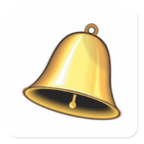 Gold Wedding Bell Square Sticker