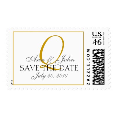 Gold Wedding Bride Groom Monogram Q Stamp
