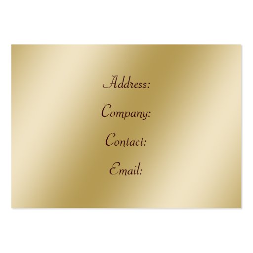 gold Wedding Cake makers business Cards (back side)