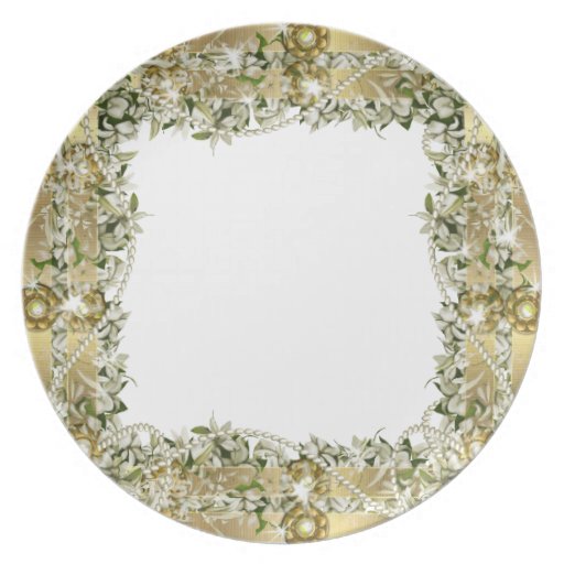Gold wedding elegant dinnerware dinner plates Zazzle