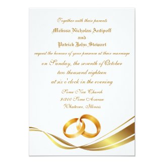 Gold Wedding Invitation Card