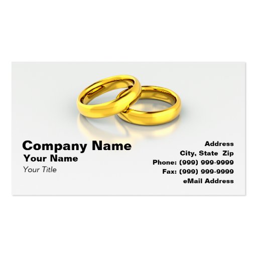 Gold Wedding Rings Business Cards (front side)