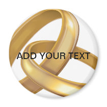 Gold Wedding Rings Intertwined Refrigerator Magnet