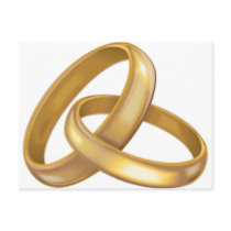 Gold Wedding Rings Intertwined Post Card