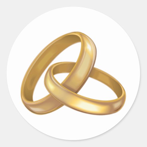 Gold Wedding Rings Intertwined Stickers