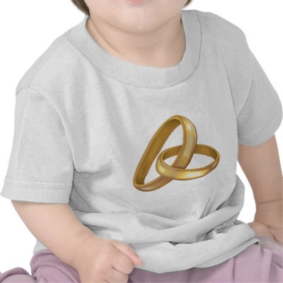 Gold Wedding Rings Intertwined Tee Shirt by WeddingCentre