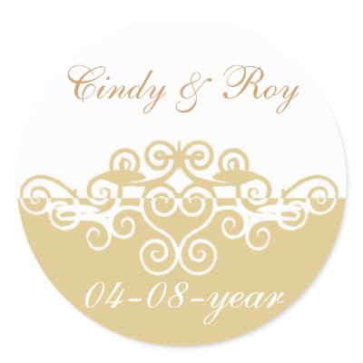 gold wedding stickers