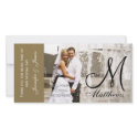 Gold Wedding Thank You Photo Cards Template photocard