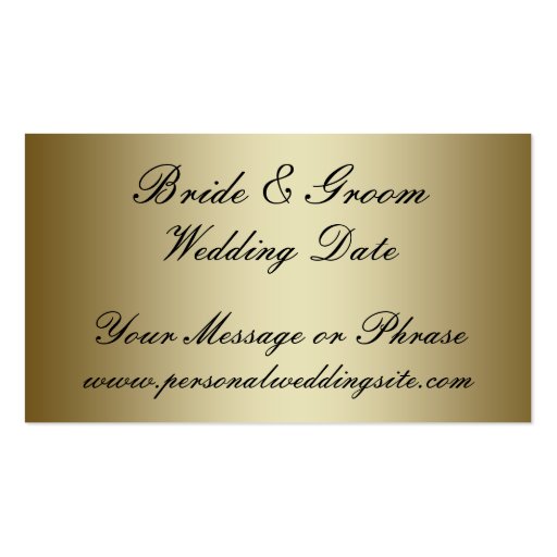 Gold Wedding Website Insert Card for Invitations Business Cards (front side)