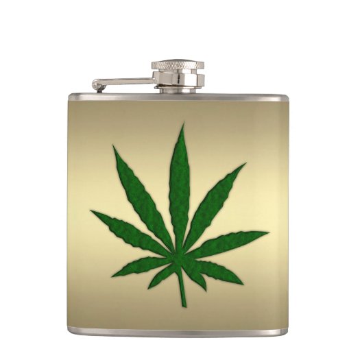 Gold Weed Leaf Flasks