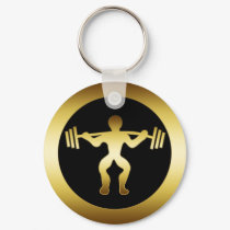 GOLD WEIGHTLIFTER keychains
