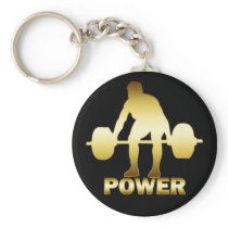 GOLD WEIGHTLIFTER KEY CHAIN
