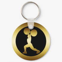 GOLD WEIGHTLIFTER keychains