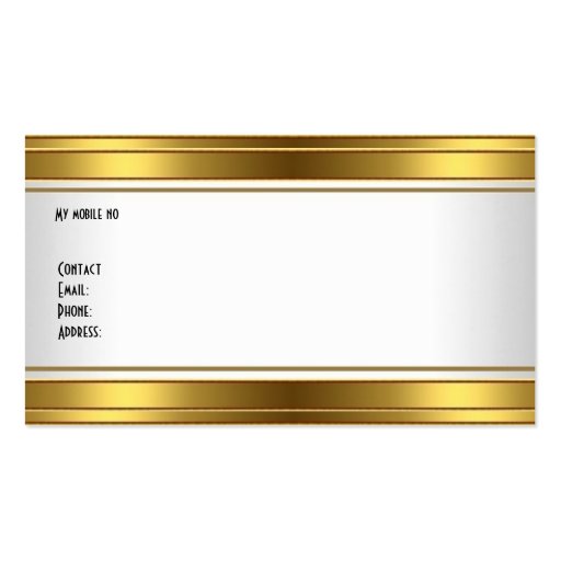 Gold White Elegant Classy Business Card Template (back side)