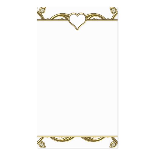 Gold & White Floral Joining Heart Wedding Business Card (back side)