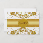 Gold & White Floral Wedding Monogram invitations