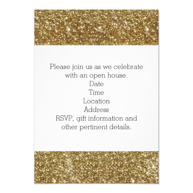 Gold White Mist Photo High School Graduation 5x7 Paper Invitation Card
