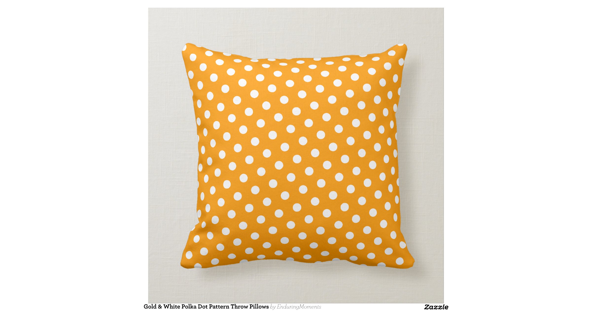 gold_white_polka_dot_pattern_throw_pillows