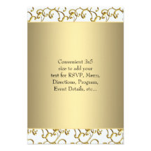 Gold White RSVP Personalized Invite