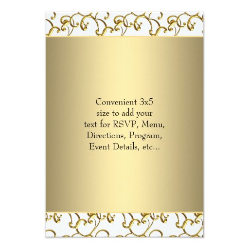 Gold White RSVP Personalized Invite