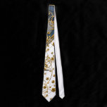 Gold & White tie with Blue