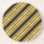 Gold Wicker Stripes Coasters