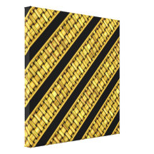Gold Wicker Stripes Gallery Wrapped Canvas