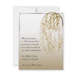 Gold Willow Branch on Variegated Gold Background Invite
