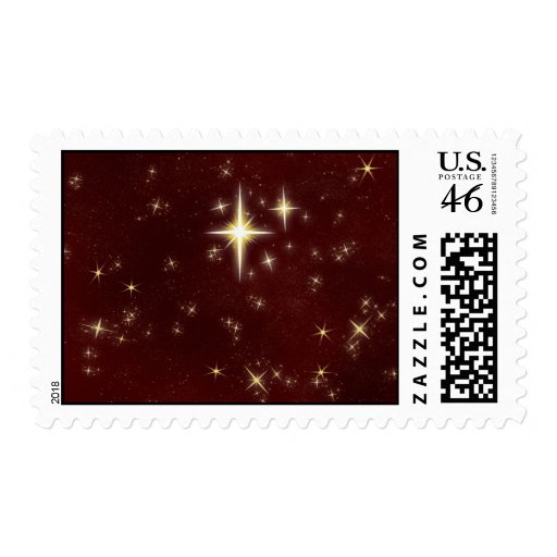 Gold Wishing Star Postcard #6- Horizontal Stamps