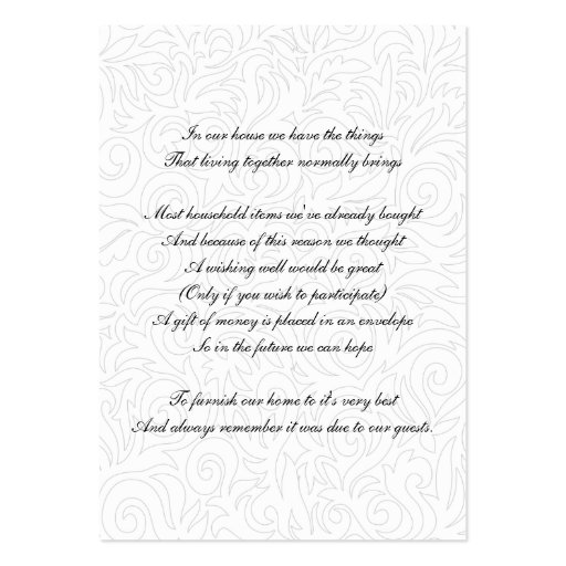 gold  wishing well cards business card template (back side)
