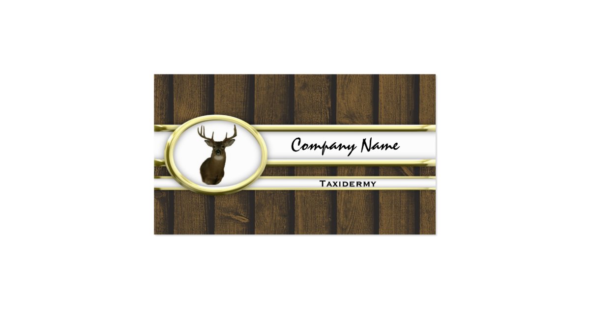 Gold Wood Deer Taxidermy Business Cards | Zazzle