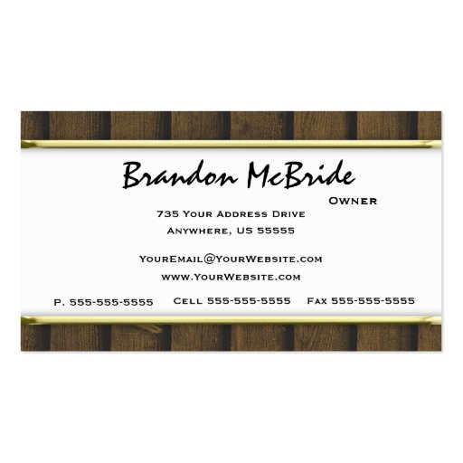 Gold Wood Deer Taxidermy Business Cards (back side)