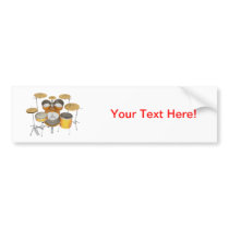 Gold / Yellow Drum Kit: Bumper Stickers