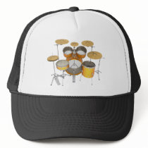 Gold / Yellow Drum Kit: Mesh Hats