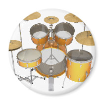 Gold / Yellow Drum Kit: Refrigerator Magnets