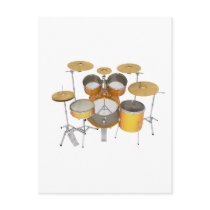 Gold / Yellow Drum Kit: Post Card