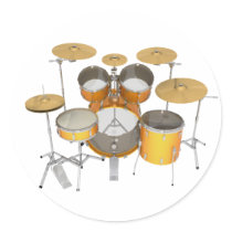 Gold / Yellow Drum Kit: Sticker