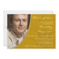 Gold yellow photo graduation party announcement zazzle_invitation