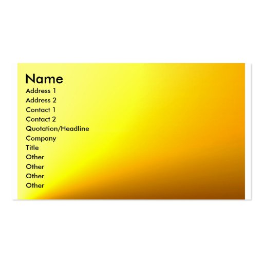 Gold-Yellow Plain Profile Card Business Card Template (front side)