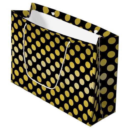Gold Yellow Polka Dot Large Gift Bag Zazzle