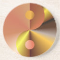 Gold Yin Yang coasters
