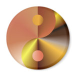 Gold Yin Yang Fridge Magnets