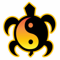 Gold Yin Yang Turtle 2-Sided Kids' Dark Shirts