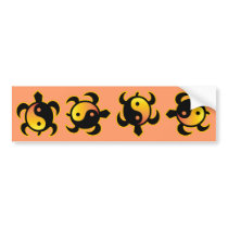 Gold Yin Yang Turtle Bumper Stickers
