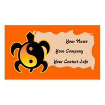 Gold Yin Yang Turtle Business Card Template